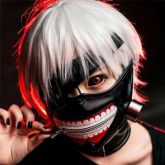 ♦ Máscara Cosplay Tokyo Ghoul Kaneki Ken Ajustável